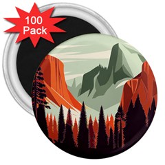 Mountains 3  Magnets (100 Pack)