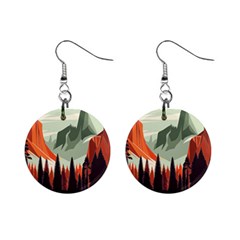 Mountains Mini Button Earrings by Salmanaz77