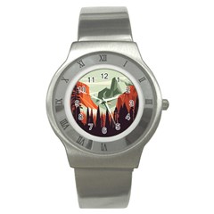 Mountains Stainless Steel Watch