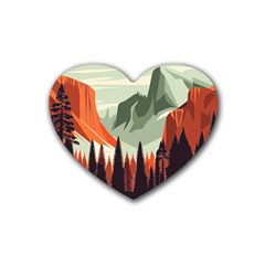 Mountains Rubber Coaster (heart)