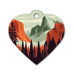 Mountains Dog Tag Heart (one Side) by Salmanaz77