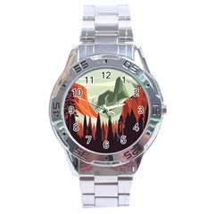 Mountains Stainless Steel Analogue Watch by Salmanaz77