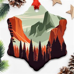 Mountains Snowflake Ornament (two Sides)