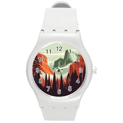 Mountains Round Plastic Sport Watch (m) by Salmanaz77