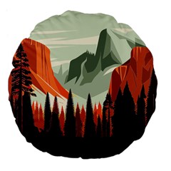 Mountains Large 18  Premium Flano Round Cushions