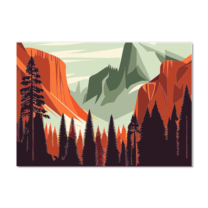 Mountains Crystal Sticker (A4)