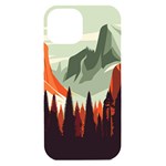 Mountains iPhone 15 Black UV Print PC Hardshell Case Front