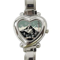 Mountains Heart Italian Charm Watch