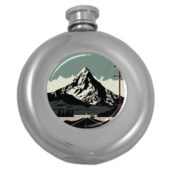 Mountains Round Hip Flask (5 Oz)