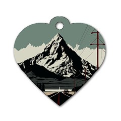 Mountains Dog Tag Heart (one Side) by Salmanaz77