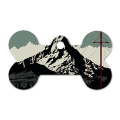 Mountains Dog Tag Bone (two Sides)