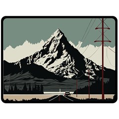 Mountains Two Sides Fleece Blanket (large)