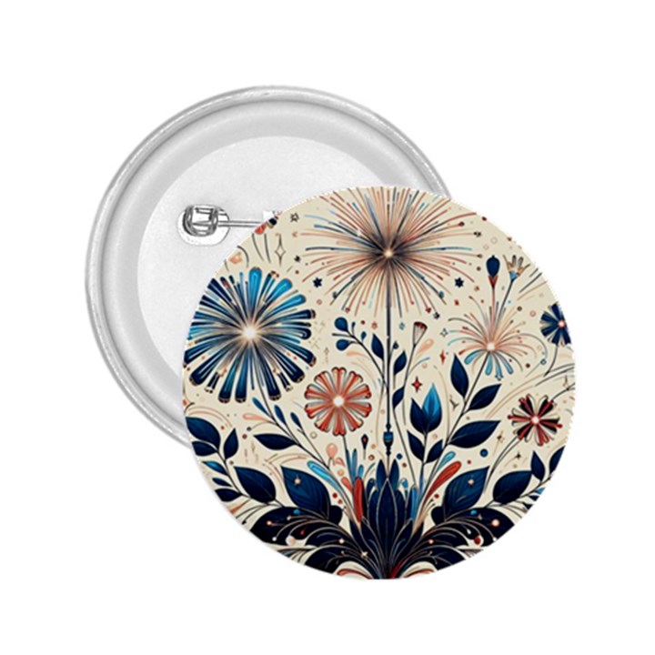 Flowers Bloom Blossom Flora Modern 2.25  Buttons