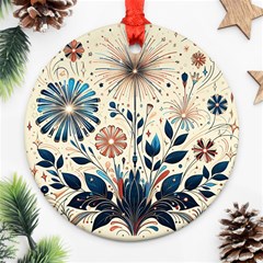 Flowers Bloom Blossom Flora Modern Ornament (round)