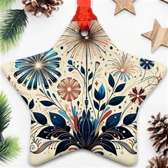 Flowers Bloom Blossom Flora Modern Ornament (star)