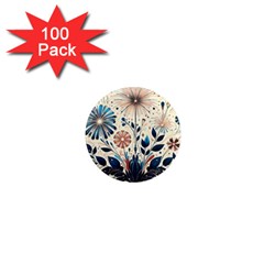 Flowers Bloom Blossom Flora Modern 1  Mini Magnets (100 Pack)  by Salmanaz77