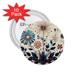 Flowers Bloom Blossom Flora Modern 2 25  Buttons (10 Pack)  by Salmanaz77