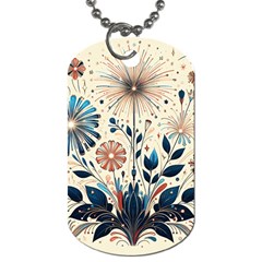 Flowers Bloom Blossom Flora Modern Dog Tag (one Side) by Salmanaz77