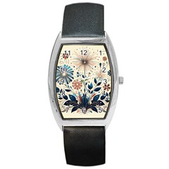 Flowers Bloom Blossom Flora Modern Barrel Style Metal Watch