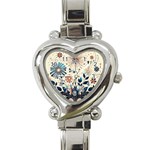 Flowers Bloom Blossom Flora Modern Heart Italian Charm Watch Front