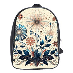 Flowers Bloom Blossom Flora Modern School Bag (large)