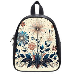 Flowers Bloom Blossom Flora Modern School Bag (small)