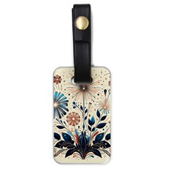 Flowers Bloom Blossom Flora Modern Luggage Tag (one Side) by Salmanaz77