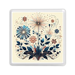 Flowers Bloom Blossom Flora Modern Memory Card Reader (square)