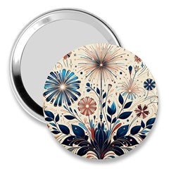 Flowers Bloom Blossom Flora Modern 3  Handbag Mirrors by Salmanaz77