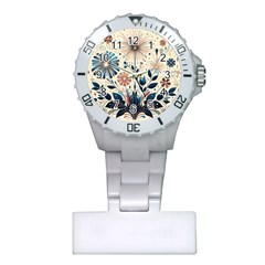 Flowers Bloom Blossom Flora Modern Plastic Nurses Watch by Salmanaz77