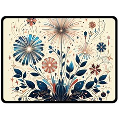 Flowers Bloom Blossom Flora Modern Two Sides Fleece Blanket (large)