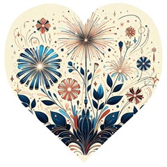 Flowers Bloom Blossom Flora Modern Wooden Puzzle Heart