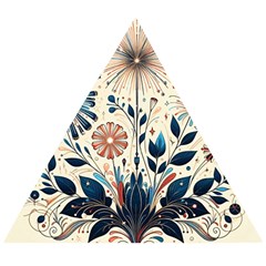 Flowers Bloom Blossom Flora Modern Wooden Puzzle Triangle