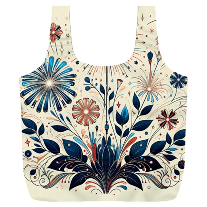 Flowers Bloom Blossom Flora Modern Full Print Recycle Bag (XXL)