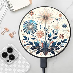 Flowers Bloom Blossom Flora Modern Wireless Fast Charger(black) by Salmanaz77