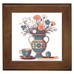 Flower Vase Nature Bloom Blossom Framed Tile