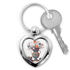 Flower Vase Nature Bloom Blossom Key Chain (heart) by Salmanaz77