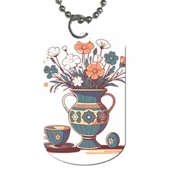 Flower Vase Nature Bloom Blossom Dog Tag (one Side) by Salmanaz77