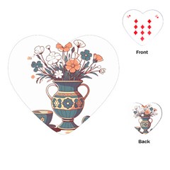 Flower Vase Nature Bloom Blossom Playing Cards Single Design (heart)