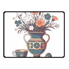 Flower Vase Nature Bloom Blossom Fleece Blanket (small) by Salmanaz77