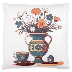 Flower Vase Nature Bloom Blossom Large Cushion Case (one Side) by Salmanaz77