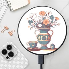 Flower Vase Nature Bloom Blossom Wireless Fast Charger(black)