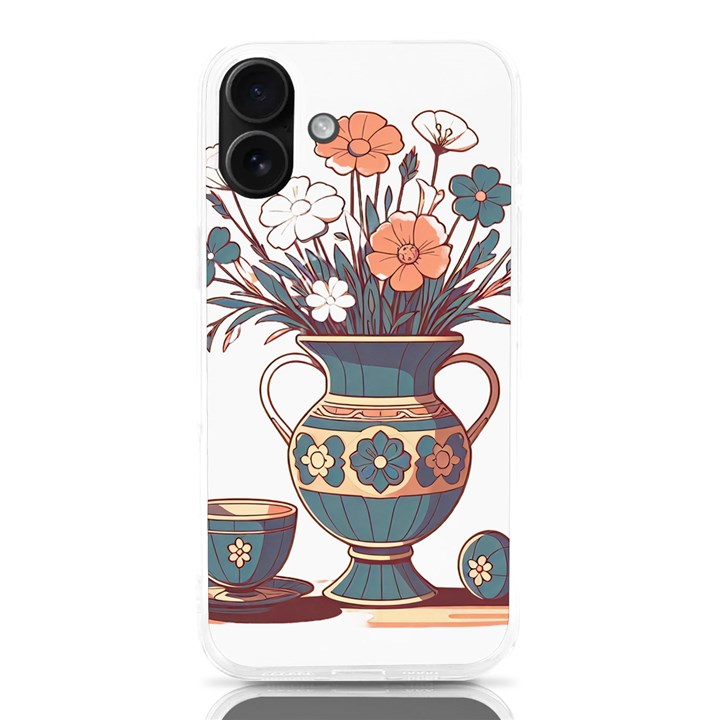 Flower Vase Nature Bloom Blossom iPhone 16 Plus TPU UV Print Case