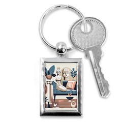 Sculpture Statue Angel Artwork Key Chain (rectangle) by Salmanaz77