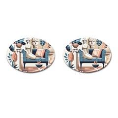 Sculpture Statue Angel Artwork Cufflinks (oval)