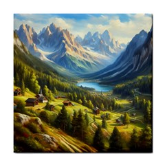 Forest Landscape Nature Trees Tile Coaster by Salmanaz77