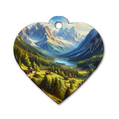 Forest Landscape Nature Trees Dog Tag Heart (two Sides) by Salmanaz77