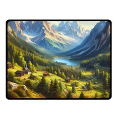 Forest Landscape Nature Trees Two Sides Fleece Blanket (small)