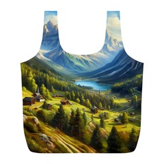 Forest Landscape Nature Trees Full Print Recycle Bag (l)