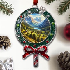 Forest Landscape Nature Trees Metal X mas Lollipop With Crystal Ornament by Salmanaz77